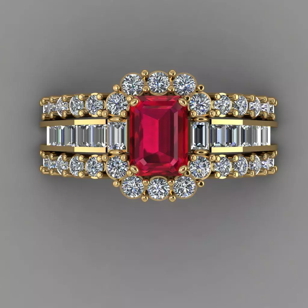 rose gold diamond ring 3d print model 3D print model_0