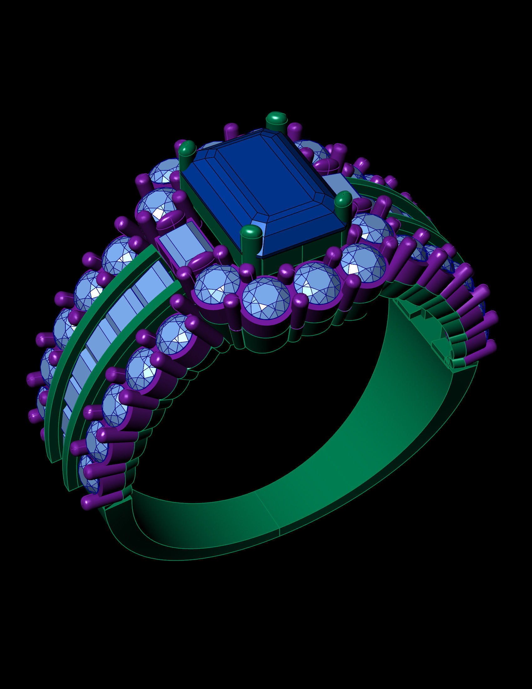 rose gold diamond ring 3d print model 3D print model_5