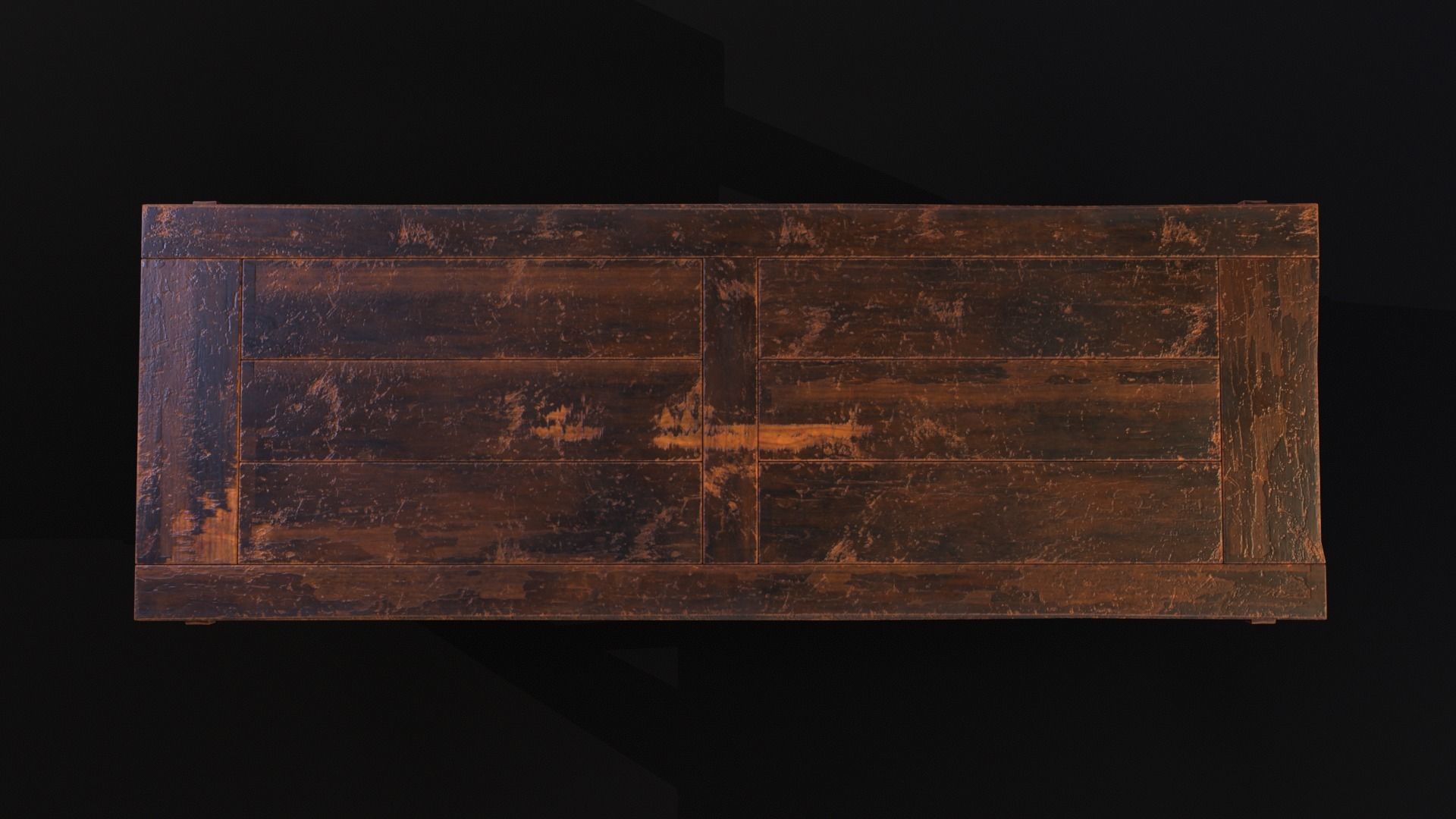 Old Medieval Wooden Dinning Table  Low-poly 3D model_23
