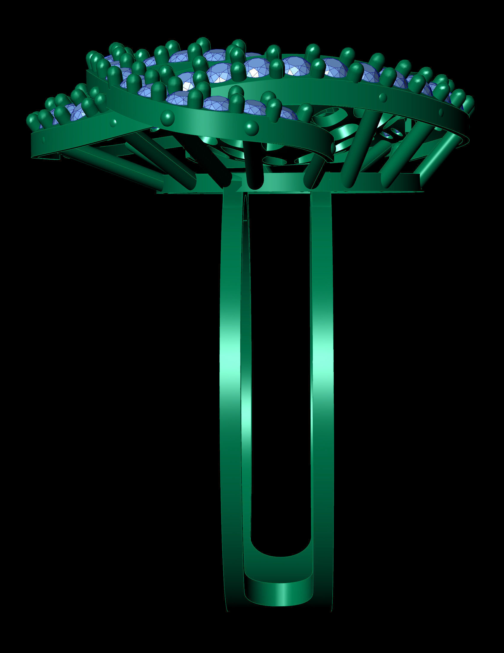 Pearl And Diamond Ring 3D Print Model 3D print model_6