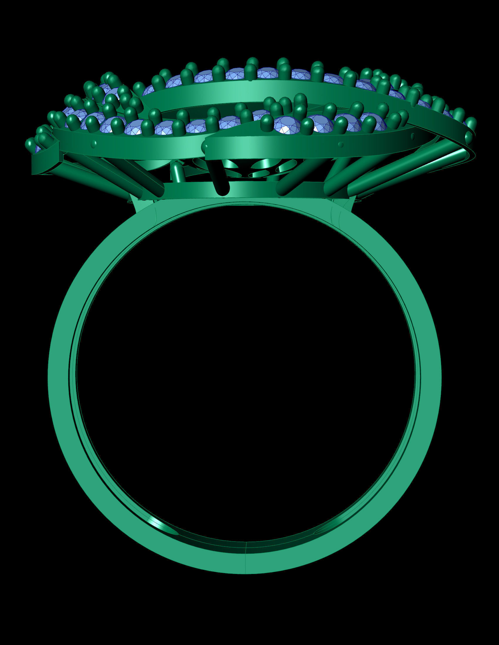 Pearl And Diamond Ring 3D Print Model 3D print model_5