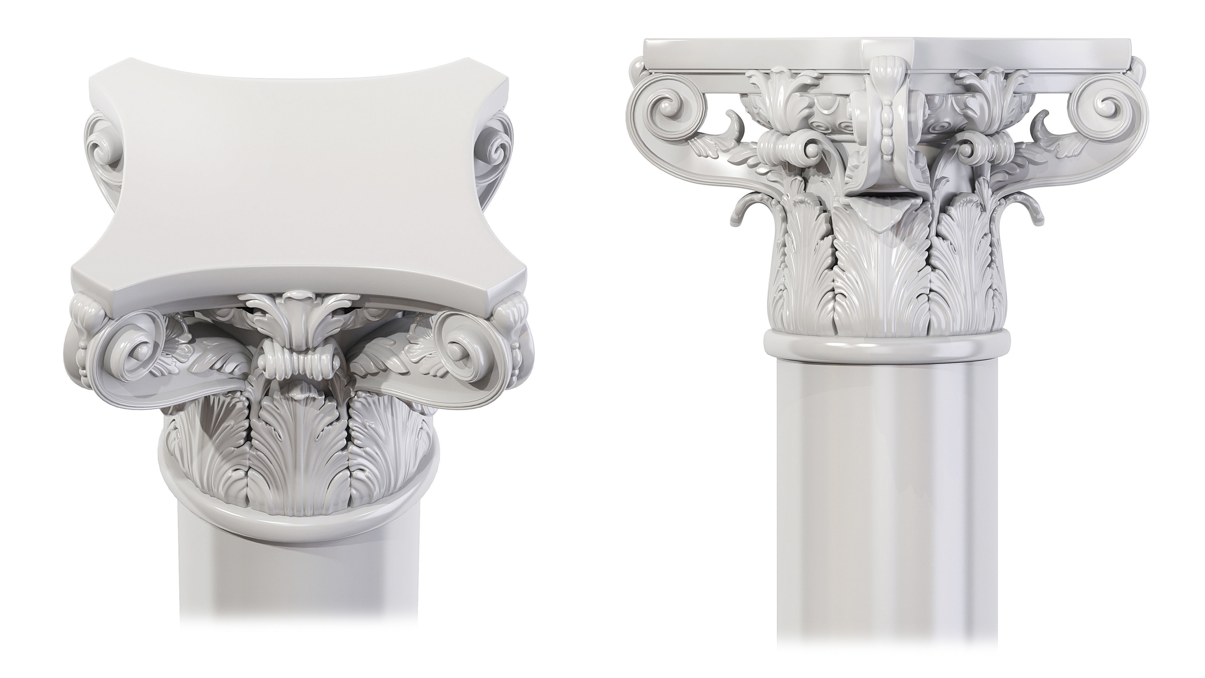 Classic column 01 3D model_6
