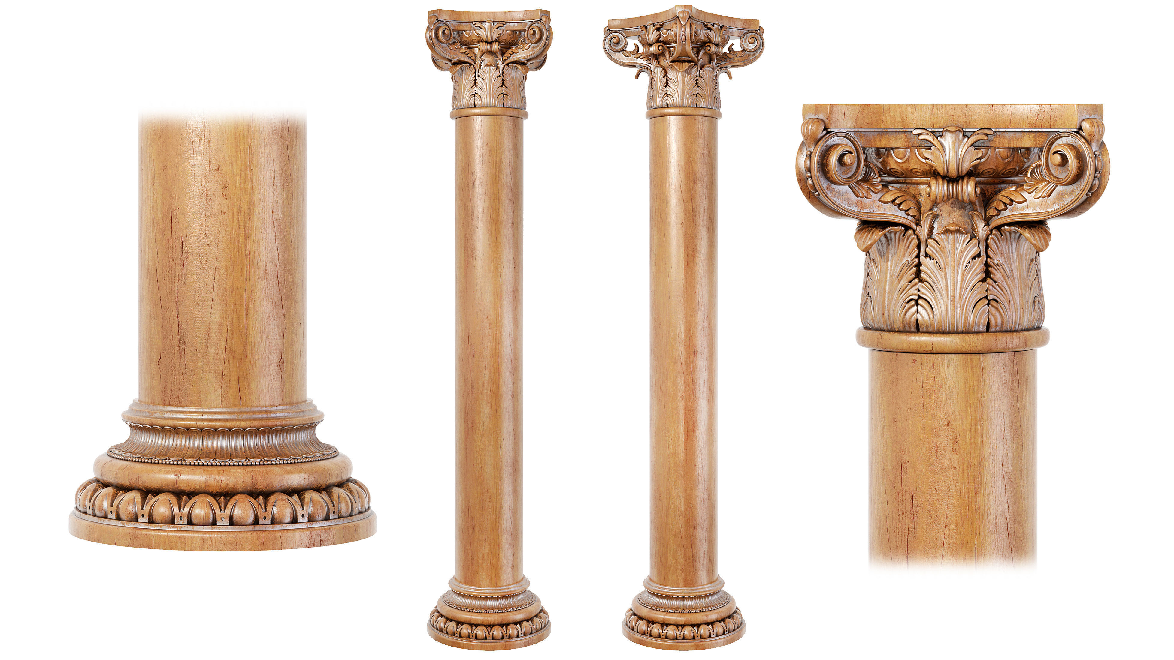 Classic column 01 3D model_2