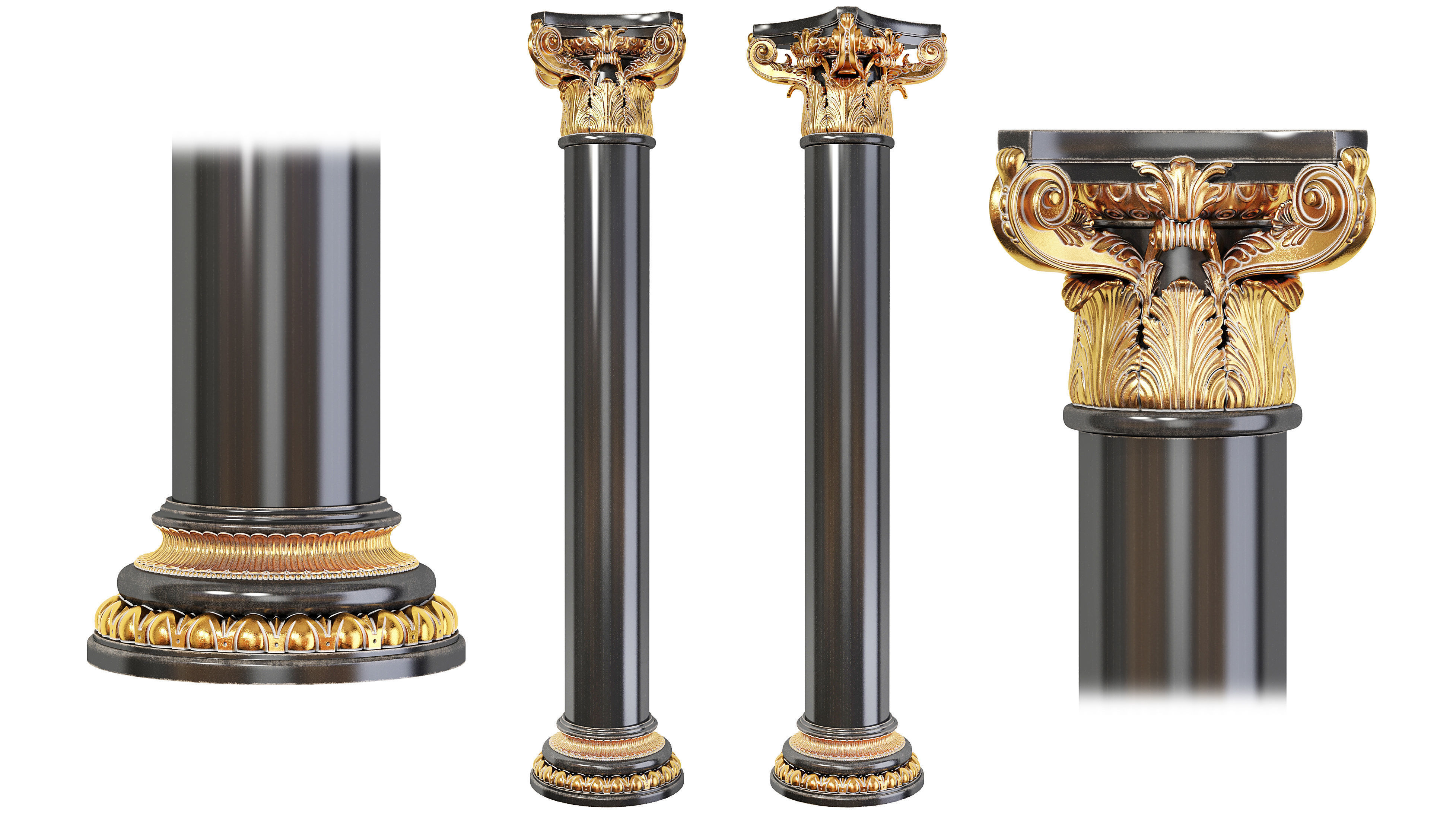 Classic column 01 3D model_1