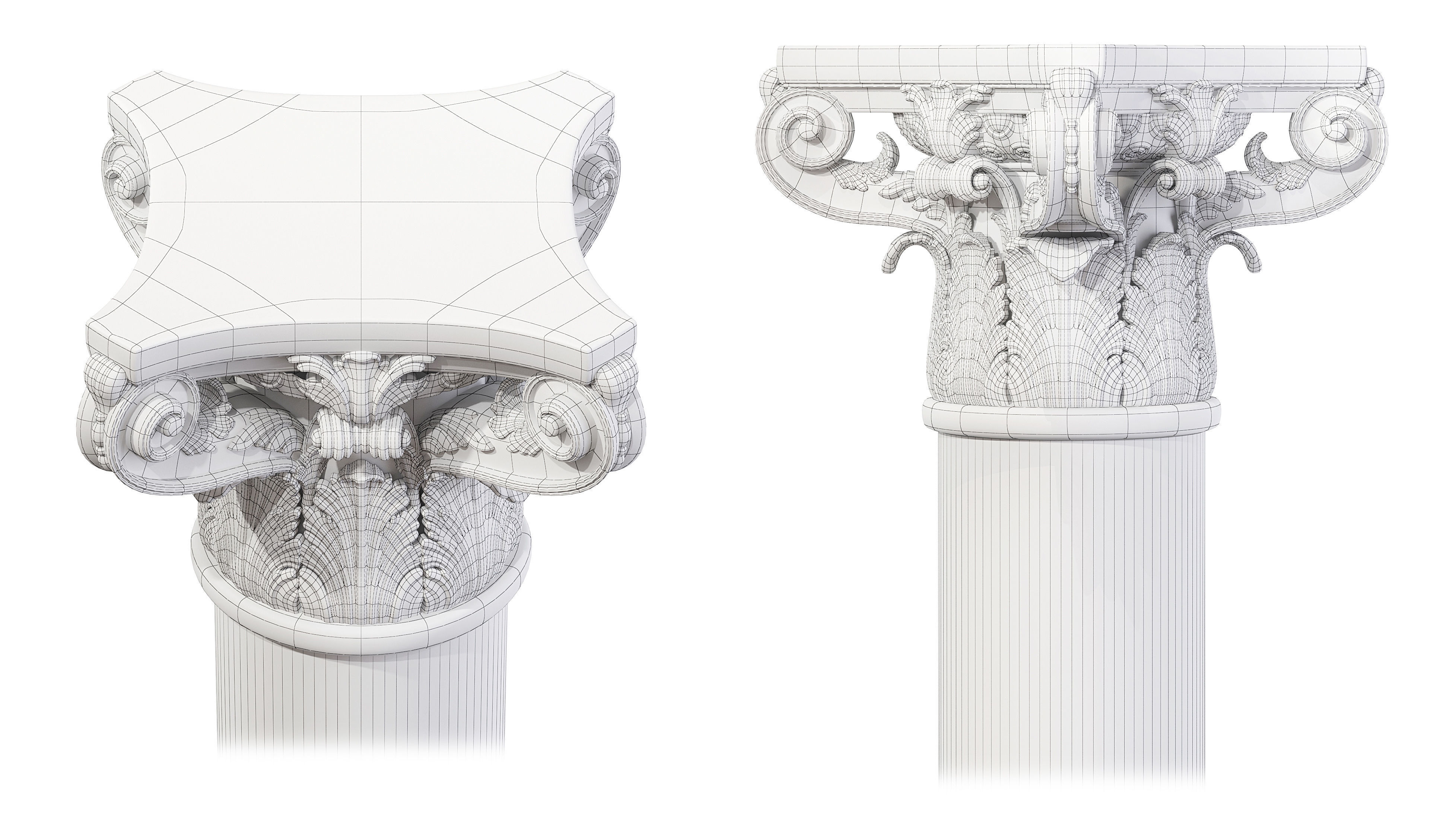 Classic column 01 3D model_8