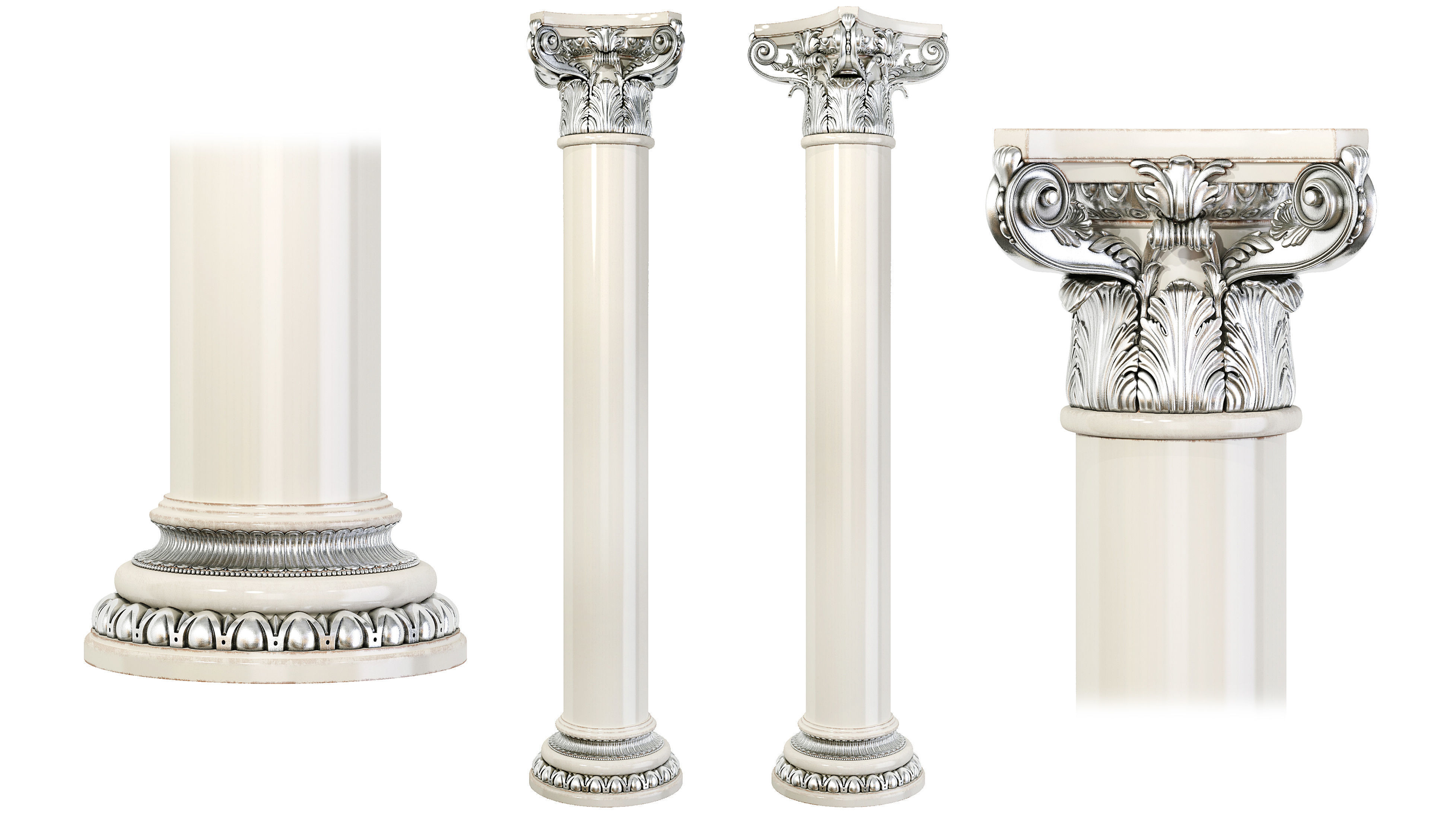 Classic column 01 3D model_3