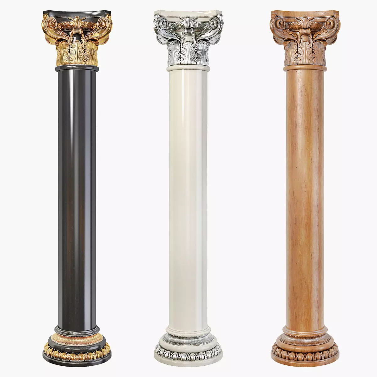 Classic column 01 3D model_0