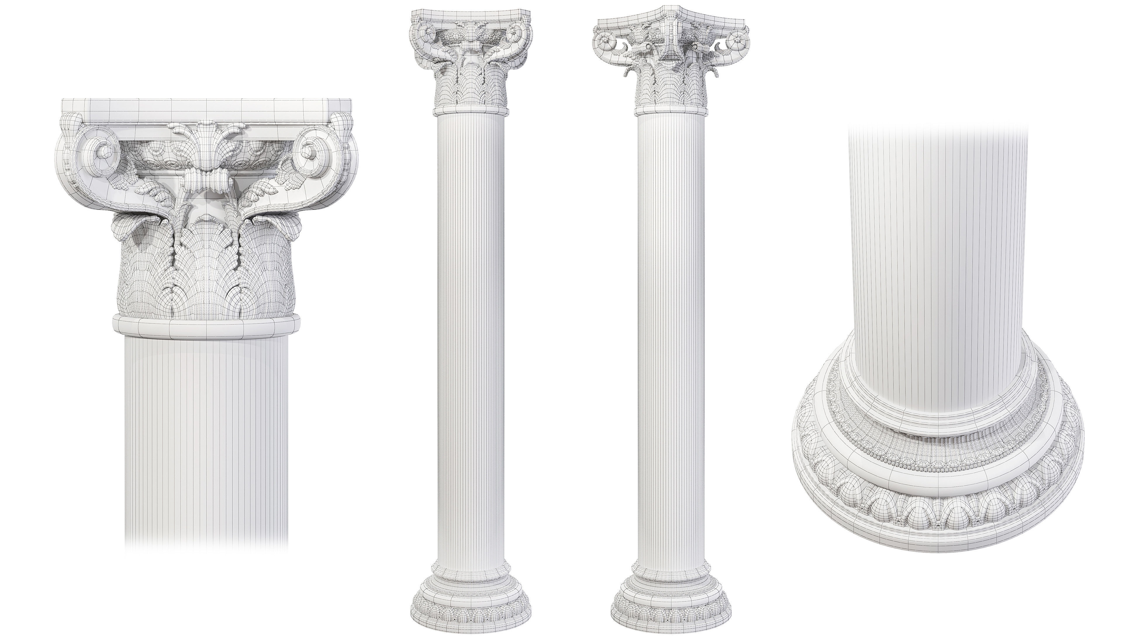 Classic column 01 3D model_7