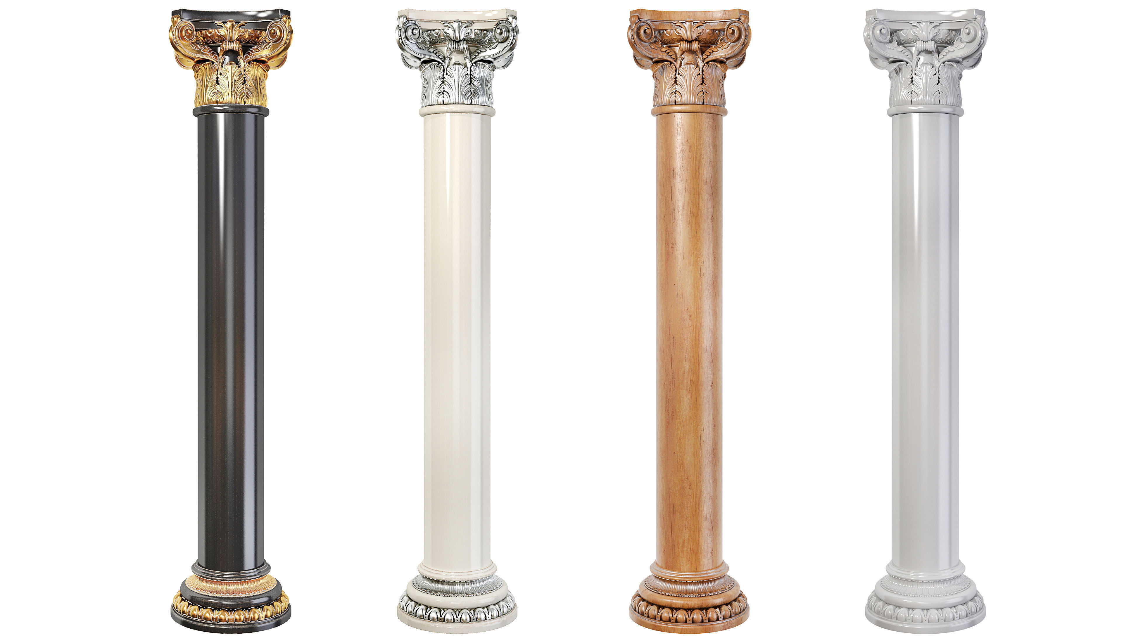 Classic column 01 3D model_4