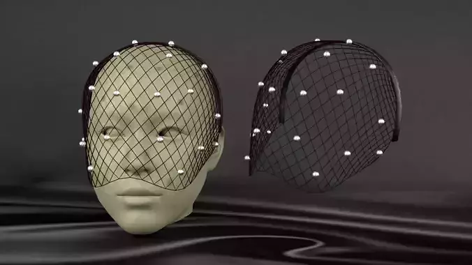 Hoop with web  beads