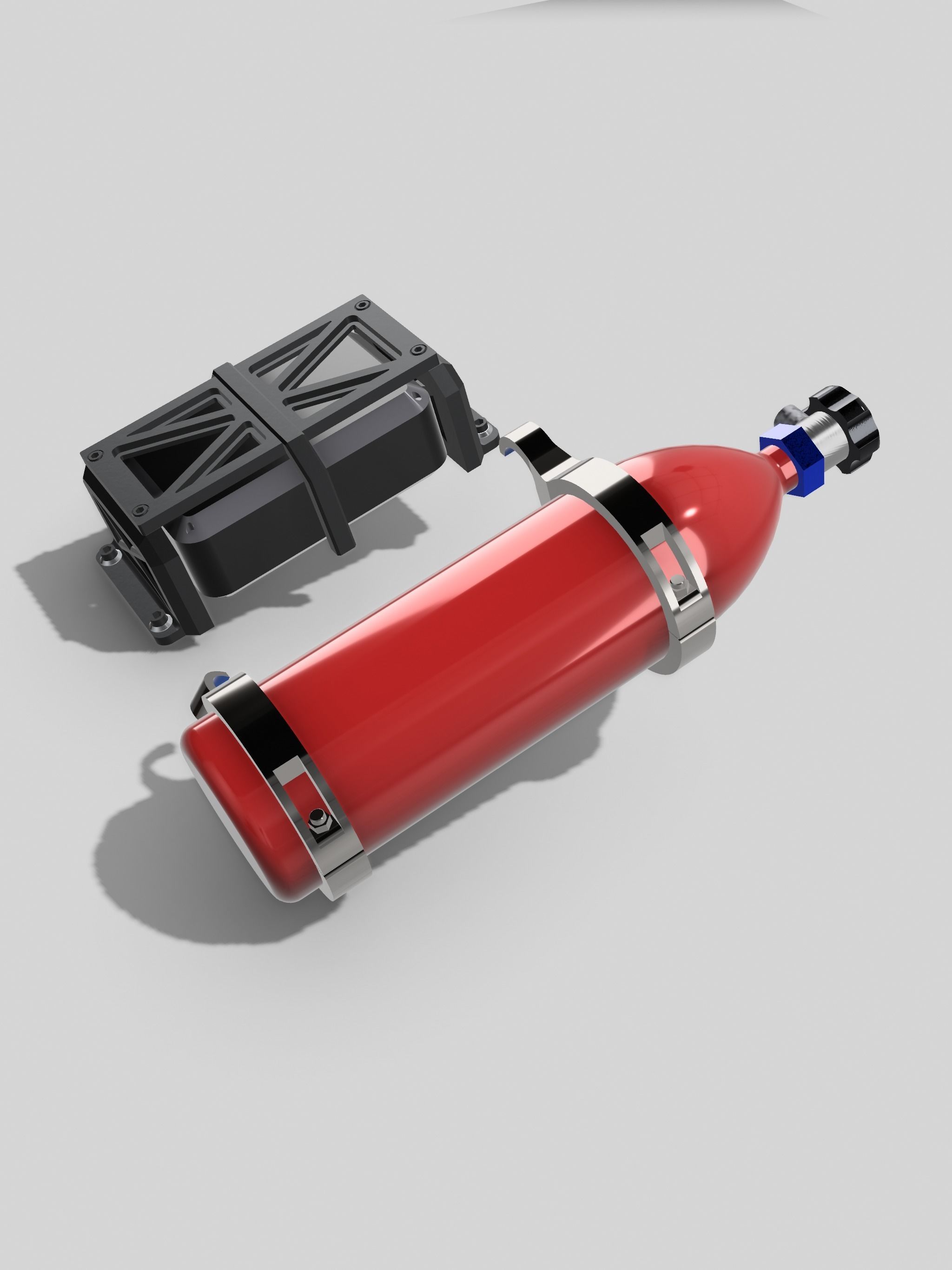 1967 Nova PROMOD Extras Dry Sump tank N battery N extinguisher 3D print model_9
