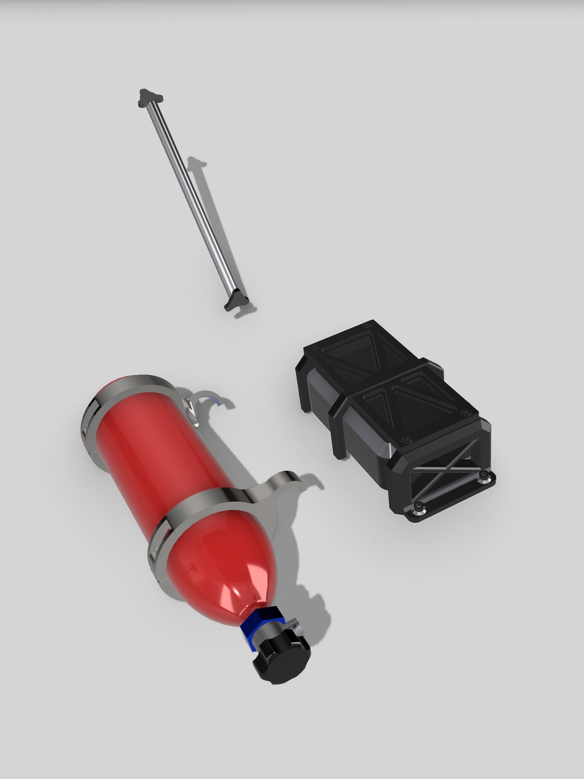 1967 Nova PROMOD Extras Dry Sump tank N battery N extinguisher 3D print model_8