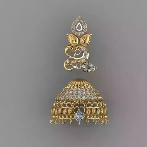 Peacock Indian Traditional Earring 3D Print  Model