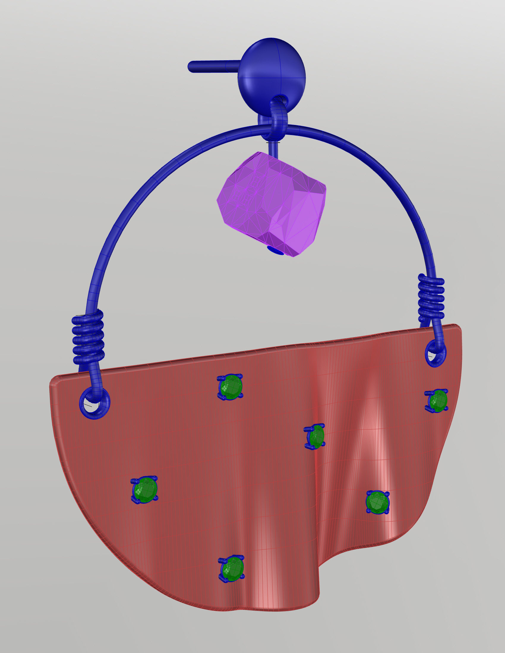 Earrings wave 3D model_1