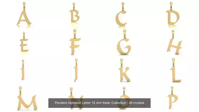Pendant Alphabet Letter 15 mm Keter Collection