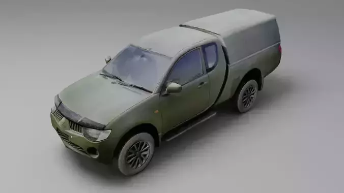 Mitsubishi L200 pickup truck vehicle military lowpoly