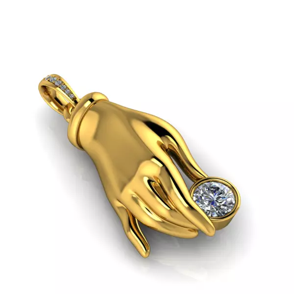 Destiny necklace Elegance Lady hand pendant Victorian Hand 3D print model
