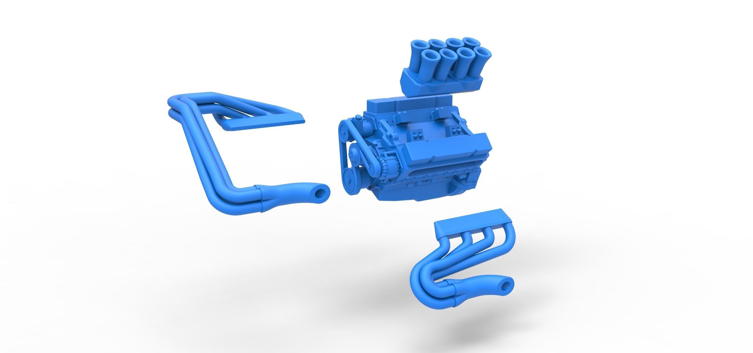 Engine V8 for Supermodified race car Scale 1 to 25 3D print model_16