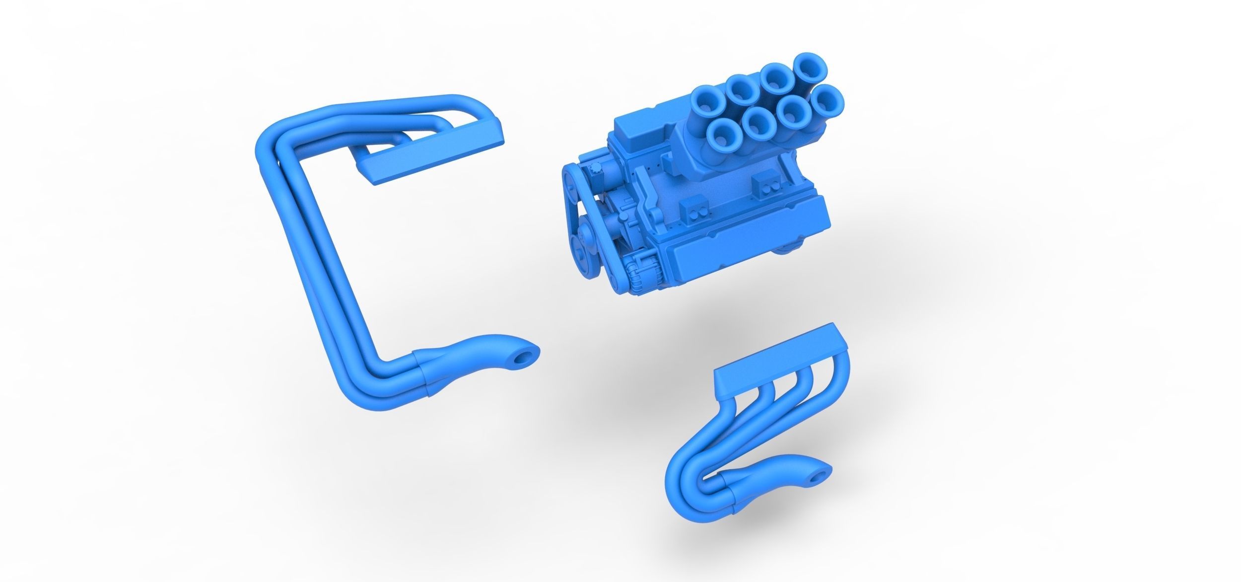 Engine V8 for Supermodified race car Scale 1 to 25 3D print model_17