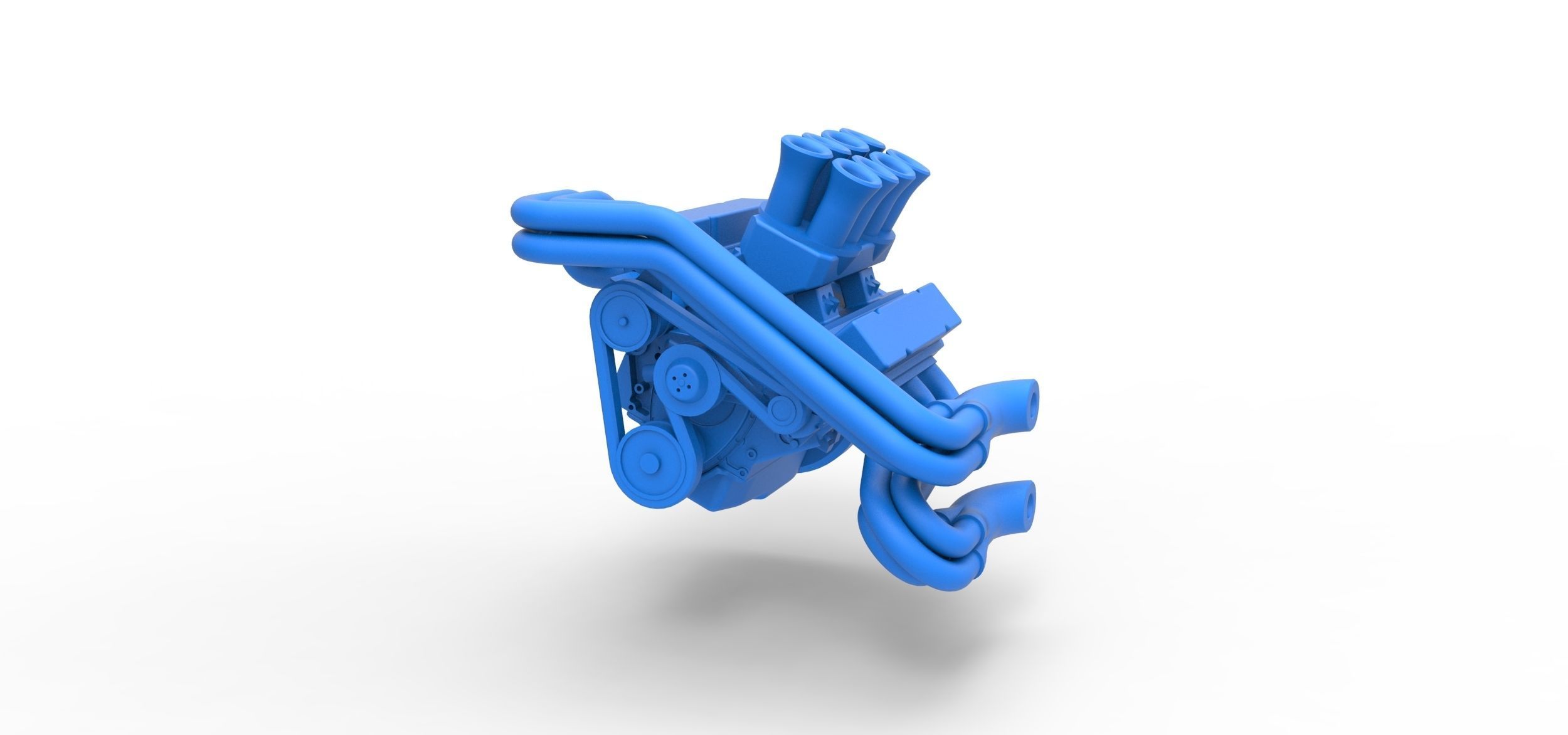 Engine V8 for Supermodified race car Scale 1 to 25 3D print model_3