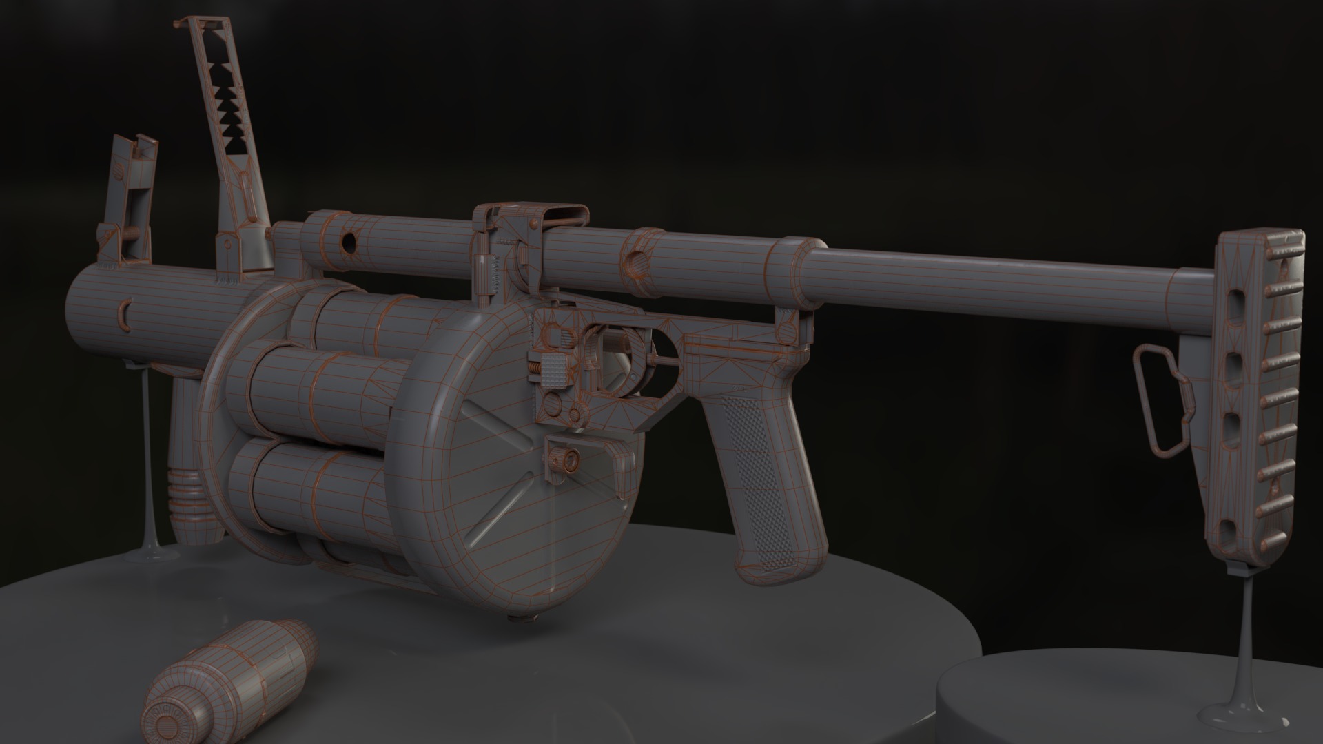 6G30 Grenade Launcher Low-poly 3D model_12