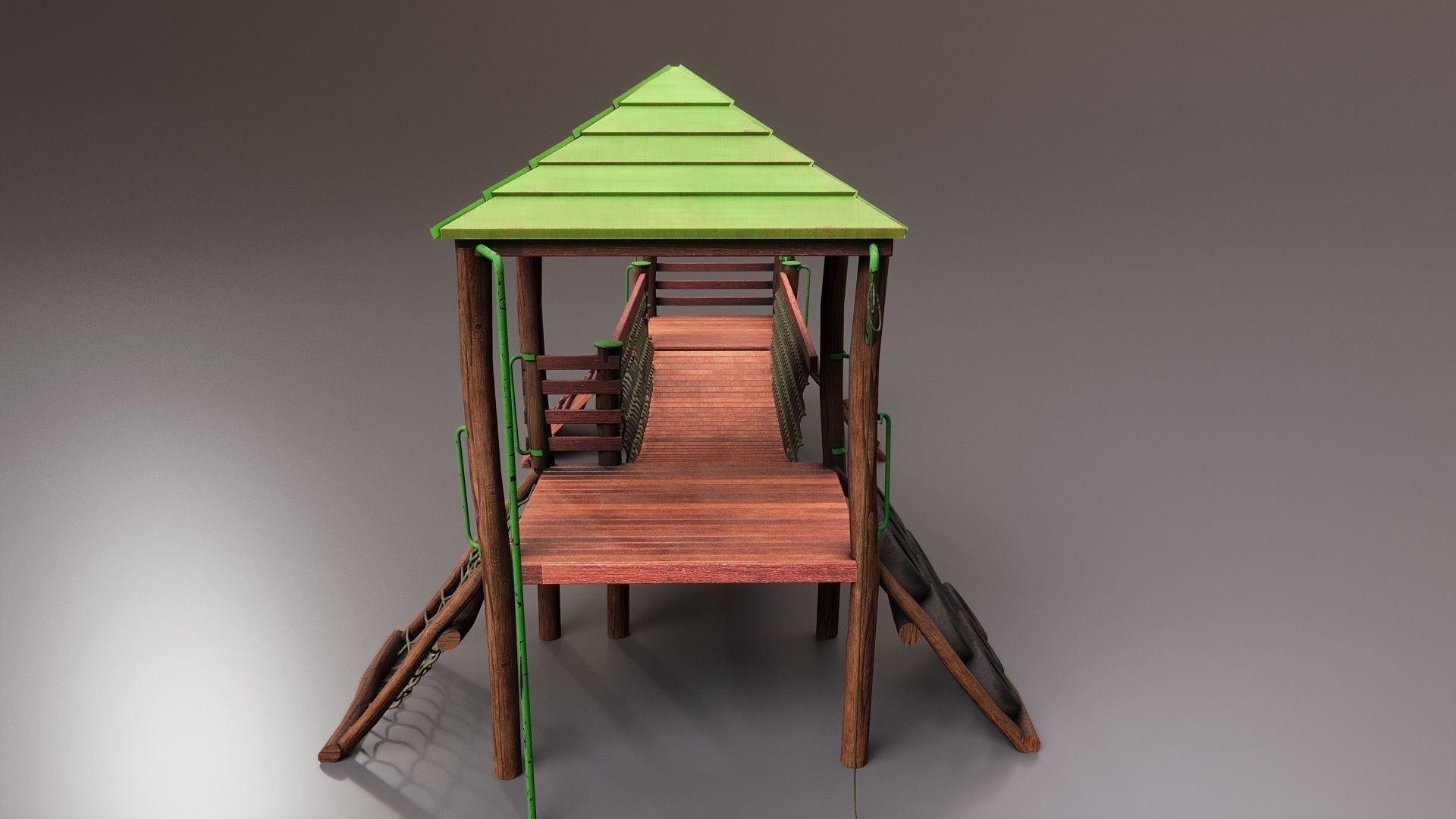 Realistic Outdoor Childrens Playground Set 3D 3D model_2