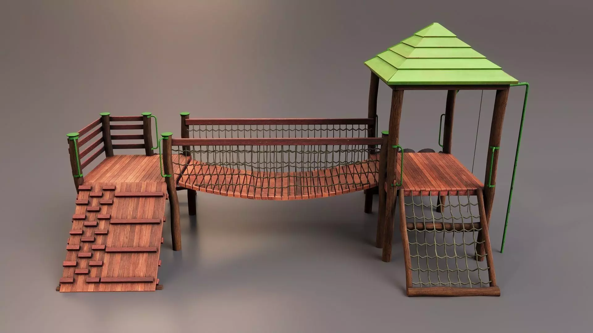 Realistic Outdoor Childrens Playground Set 3D 3D model_0