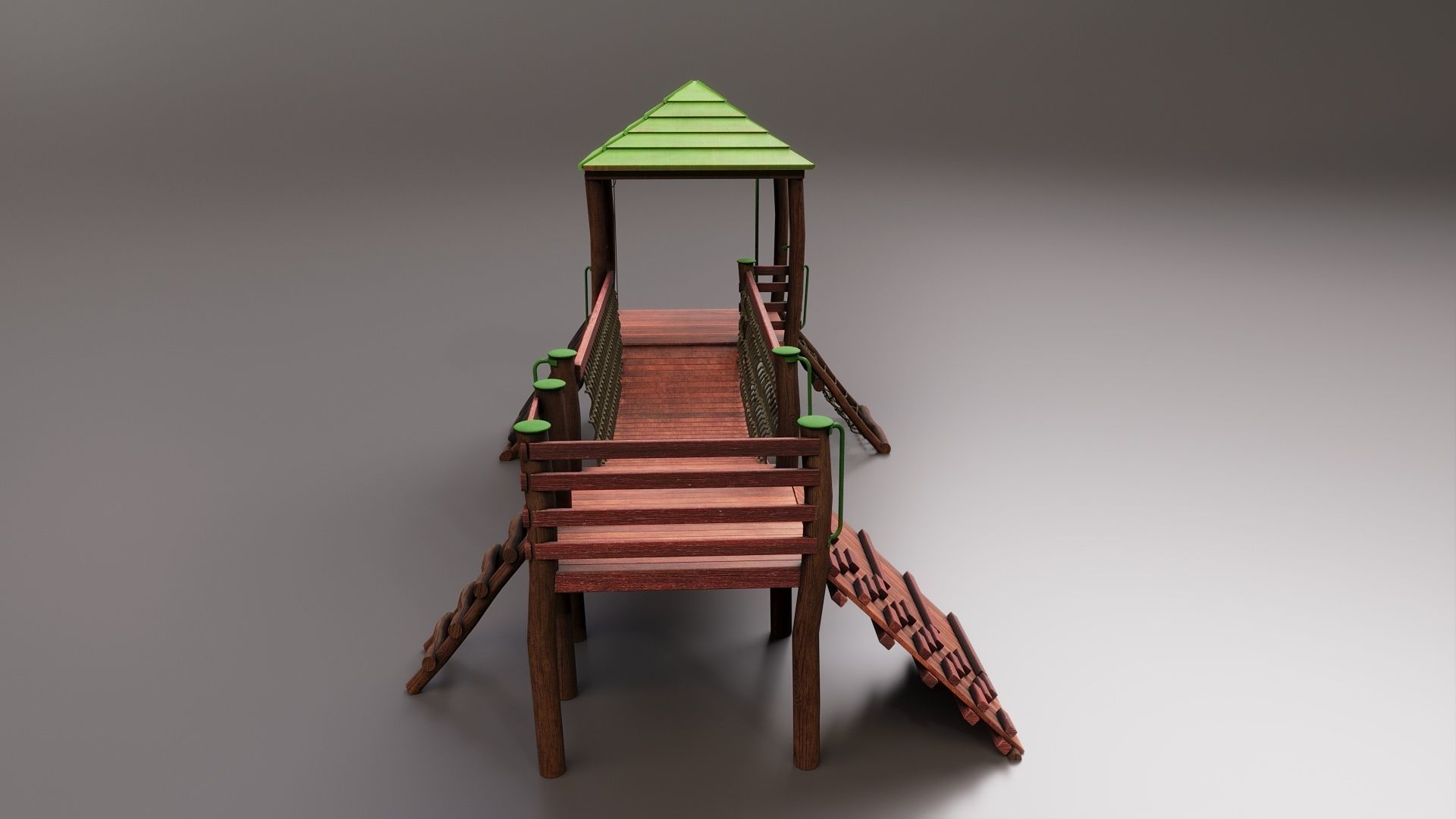 Realistic Outdoor Childrens Playground Set 3D 3D model_3