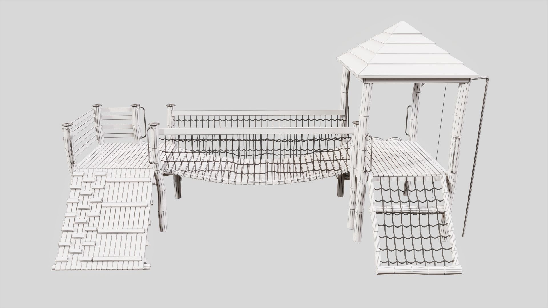 Realistic Outdoor Childrens Playground Set 3D 3D model_8