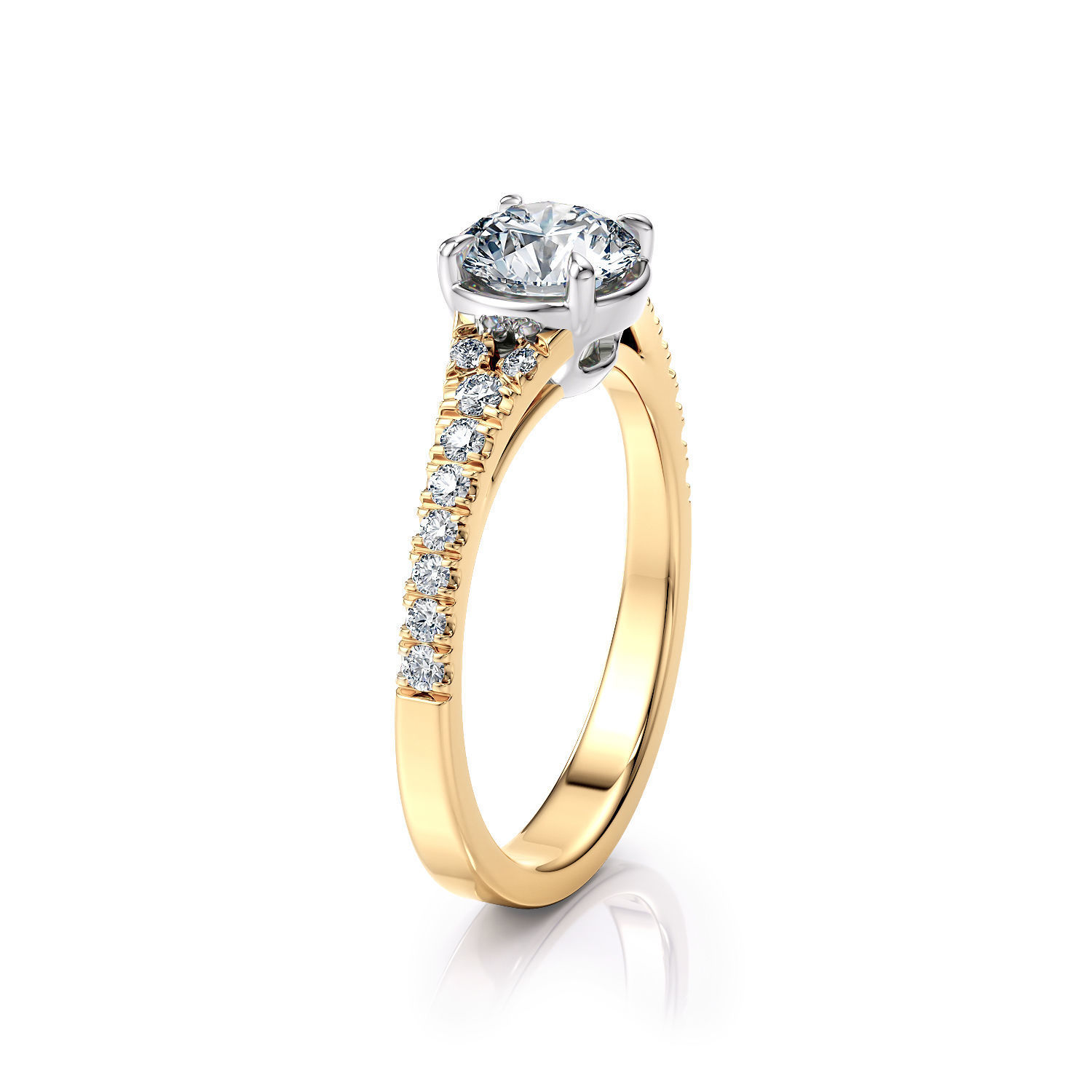 Split shank engagement ring R 0349 printable 3d model 3D print model_11