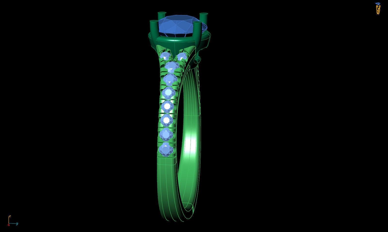 Split shank engagement ring R 0349 printable 3d model 3D print model_24