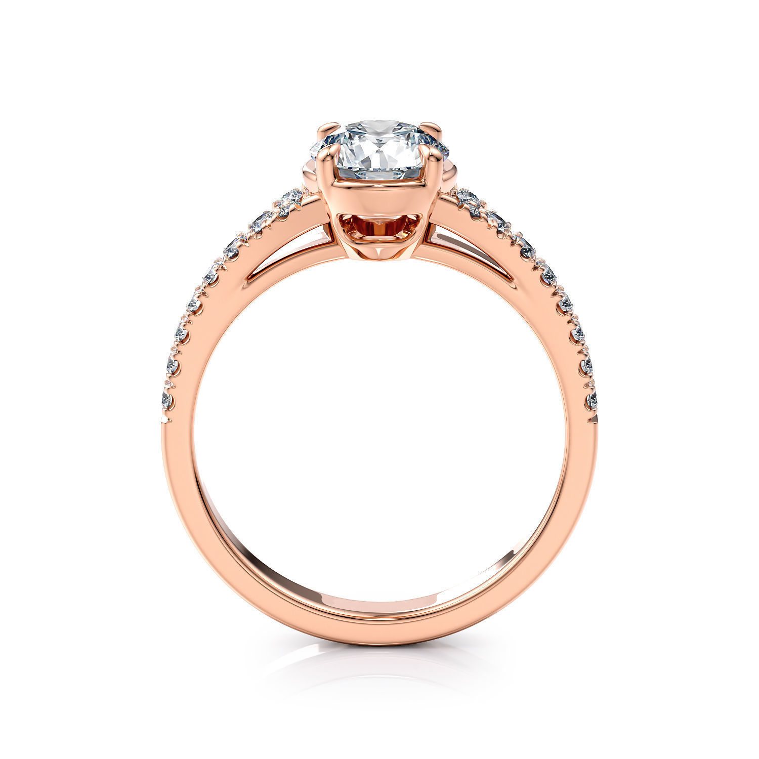 Split shank engagement ring R 0349 printable 3d model 3D print model_4