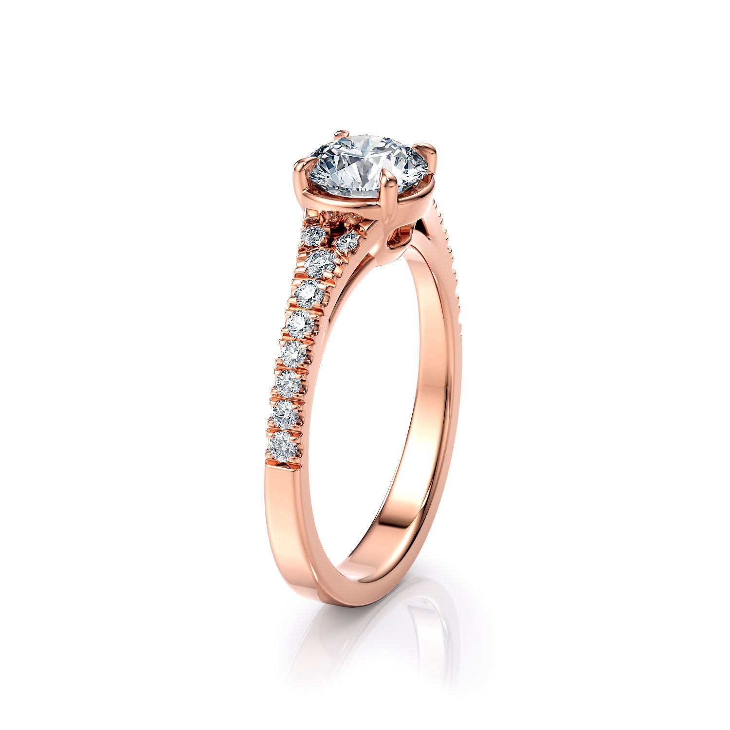 Split shank engagement ring R 0349 printable 3d model 3D print model_3