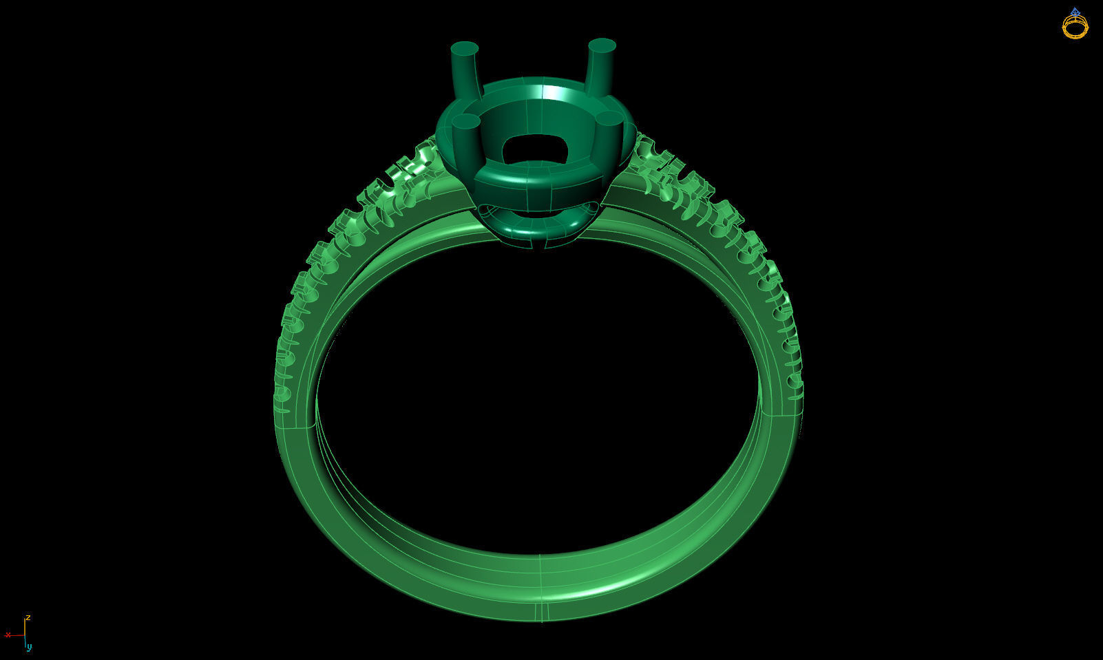 Split shank engagement ring R 0349 printable 3d model 3D print model_27