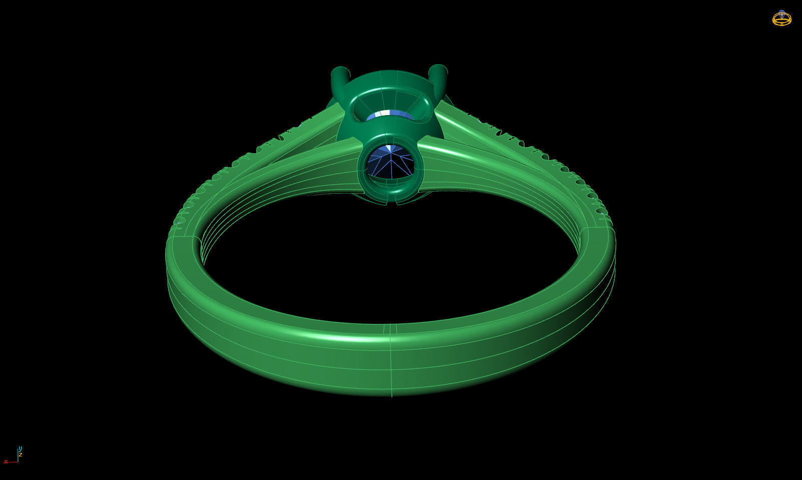 Split shank engagement ring R 0349 printable 3d model 3D print model_25