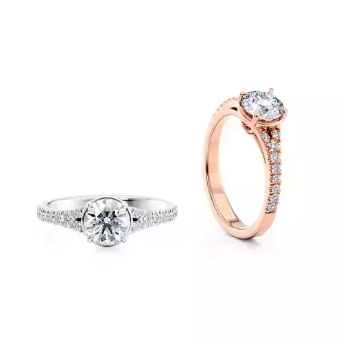 Split shank engagement ring R 0349 printable 3d model 3D print model