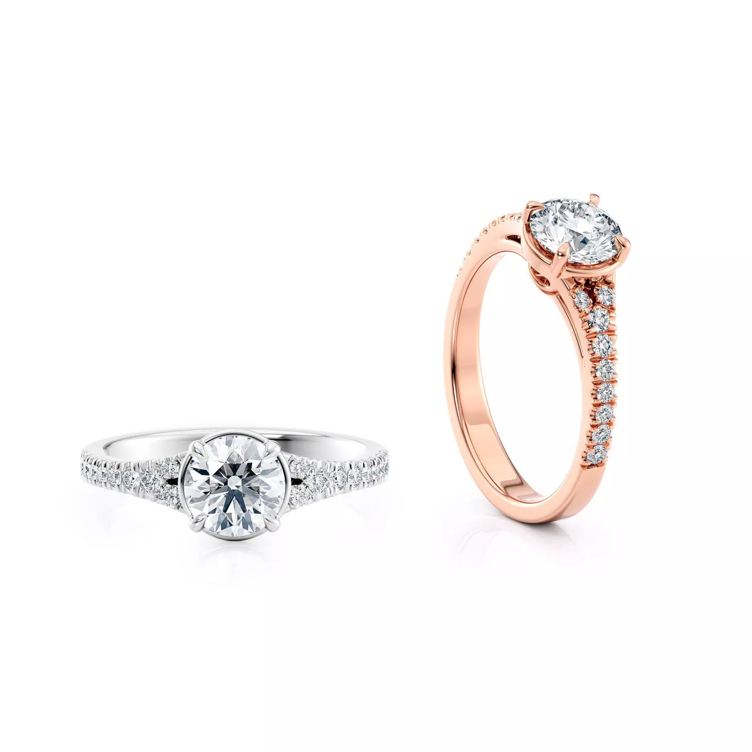 Split shank engagement ring R 0349 printable 3d model 3D print model_0