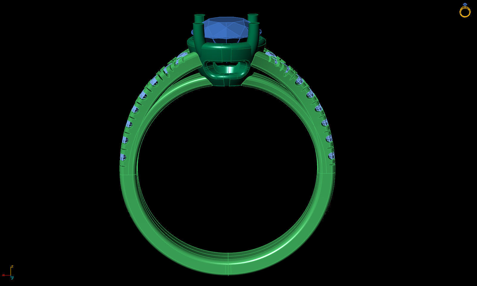 Split shank engagement ring R 0349 printable 3d model 3D print model_23