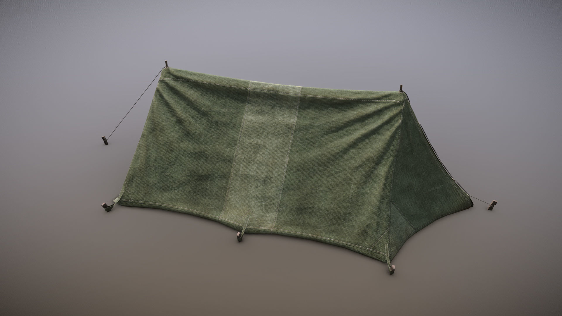 Military Tent WWII TwoSleeping close vr1 Low-poly 3D model_6