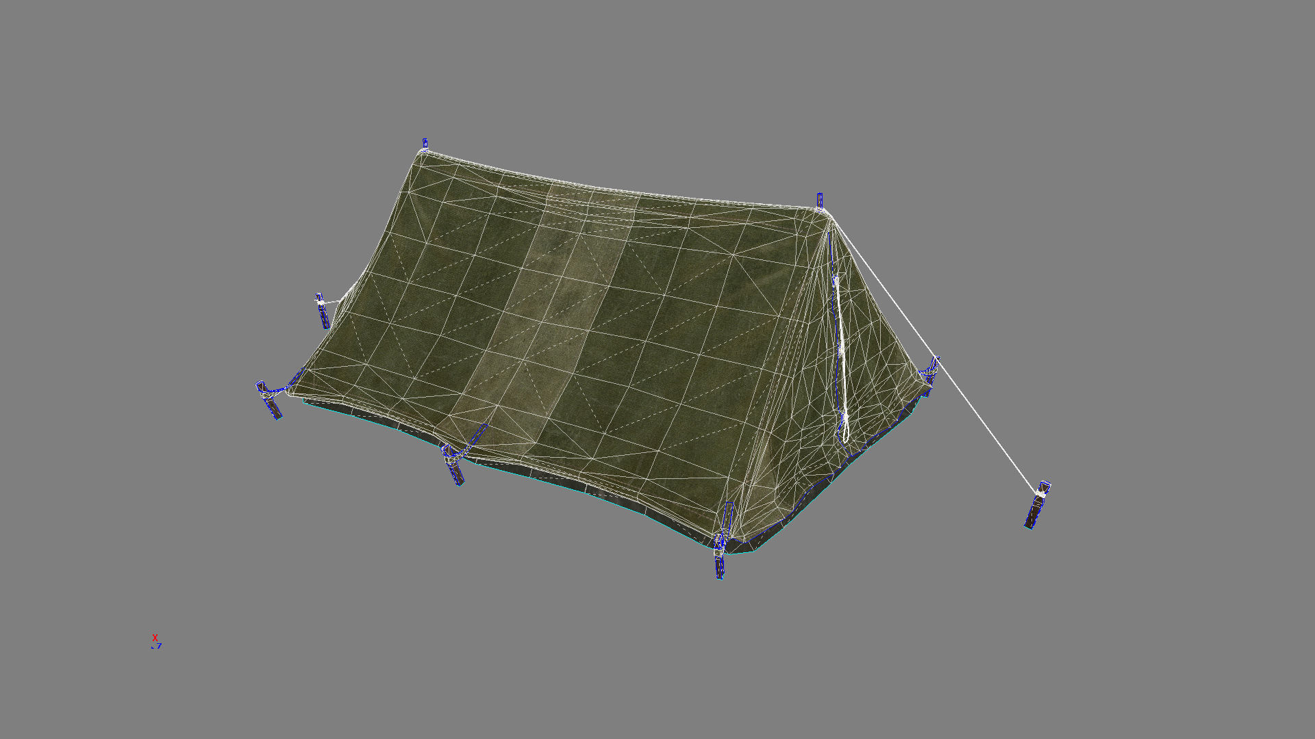 Military Tent WWII TwoSleeping close vr1 Low-poly 3D model_16