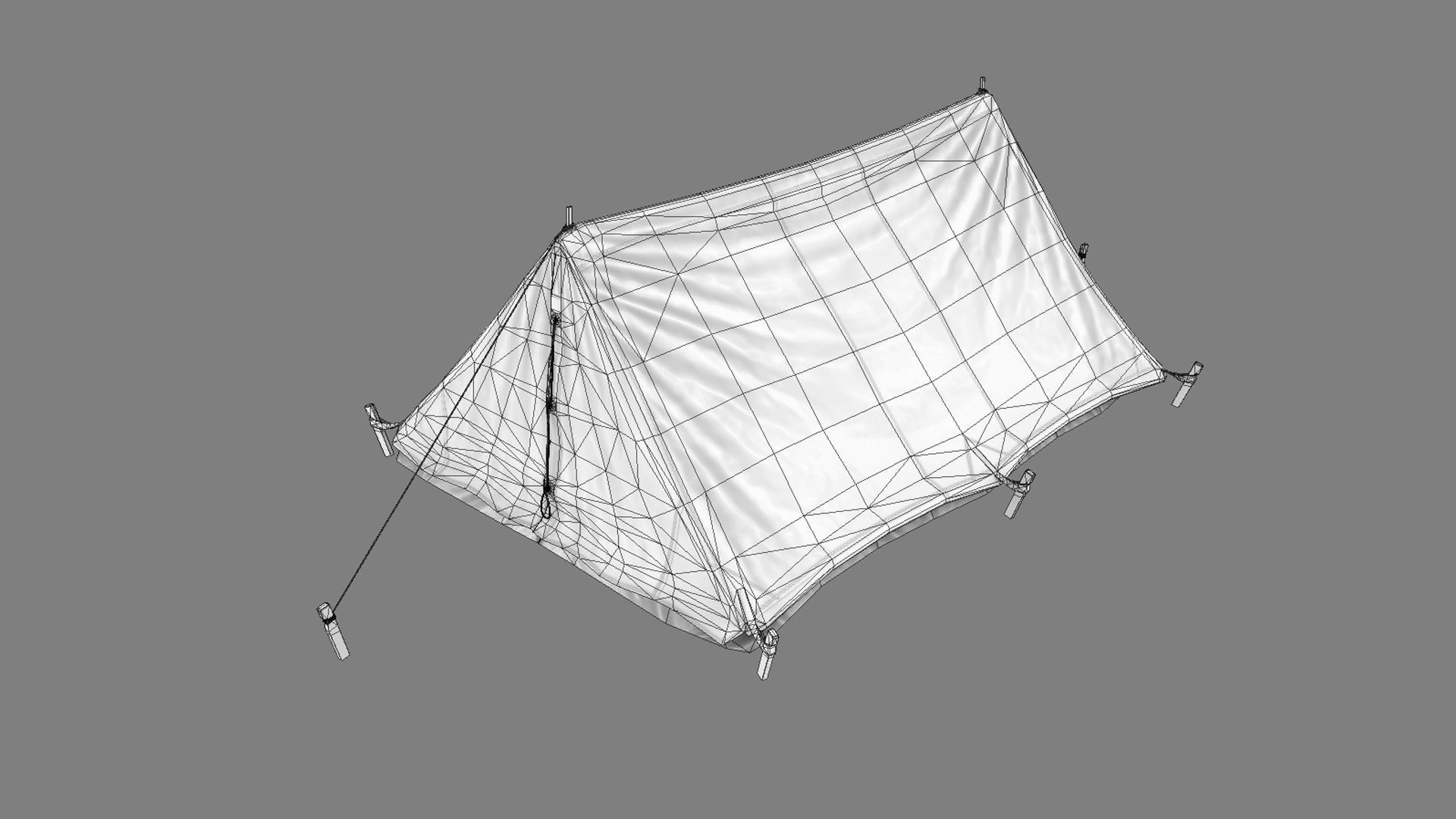 Military Tent WWII TwoSleeping close vr1 Low-poly 3D model_17