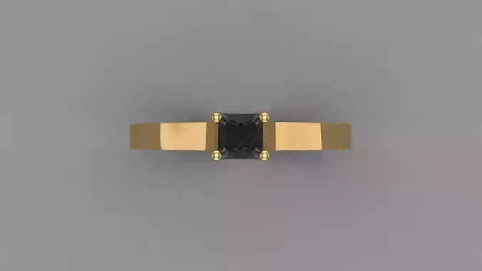 Princess Cutt Ring 3D Print Model 3D print model