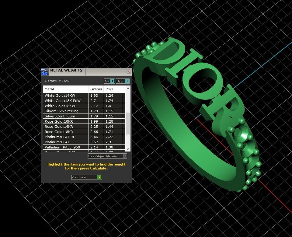 Dior ring fashion 2777 3D print model_7
