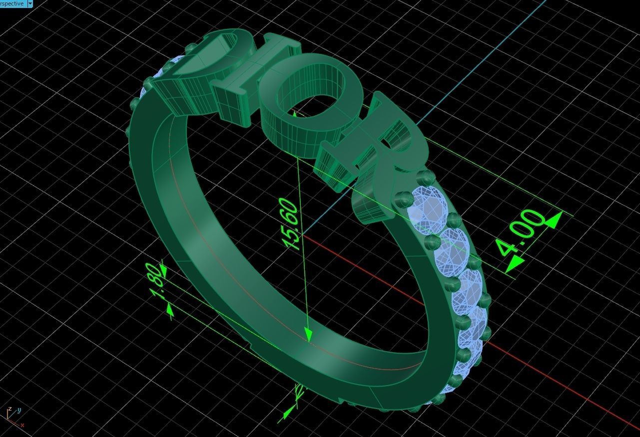 Dior ring fashion 2777 3D print model_11