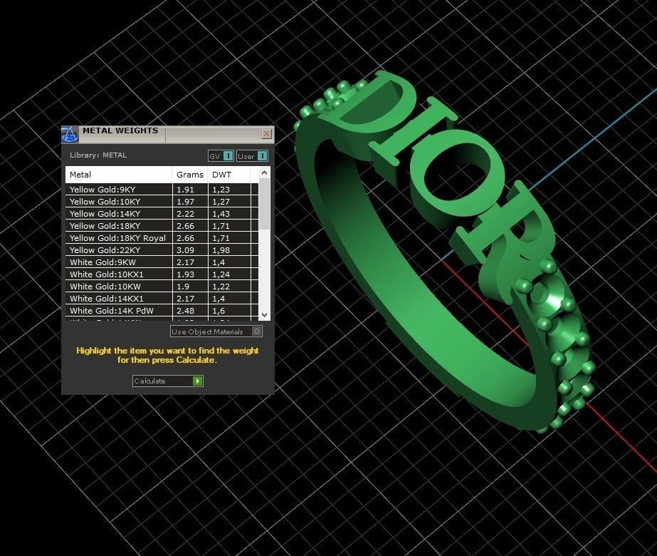Dior ring fashion 2777 3D print model_8