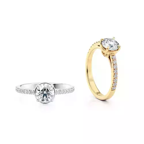 Classic engagement ring R 0350 printable 3d model 3D print model