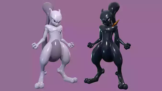 Pokemon Mewtwo White y Shadow for 3d Print