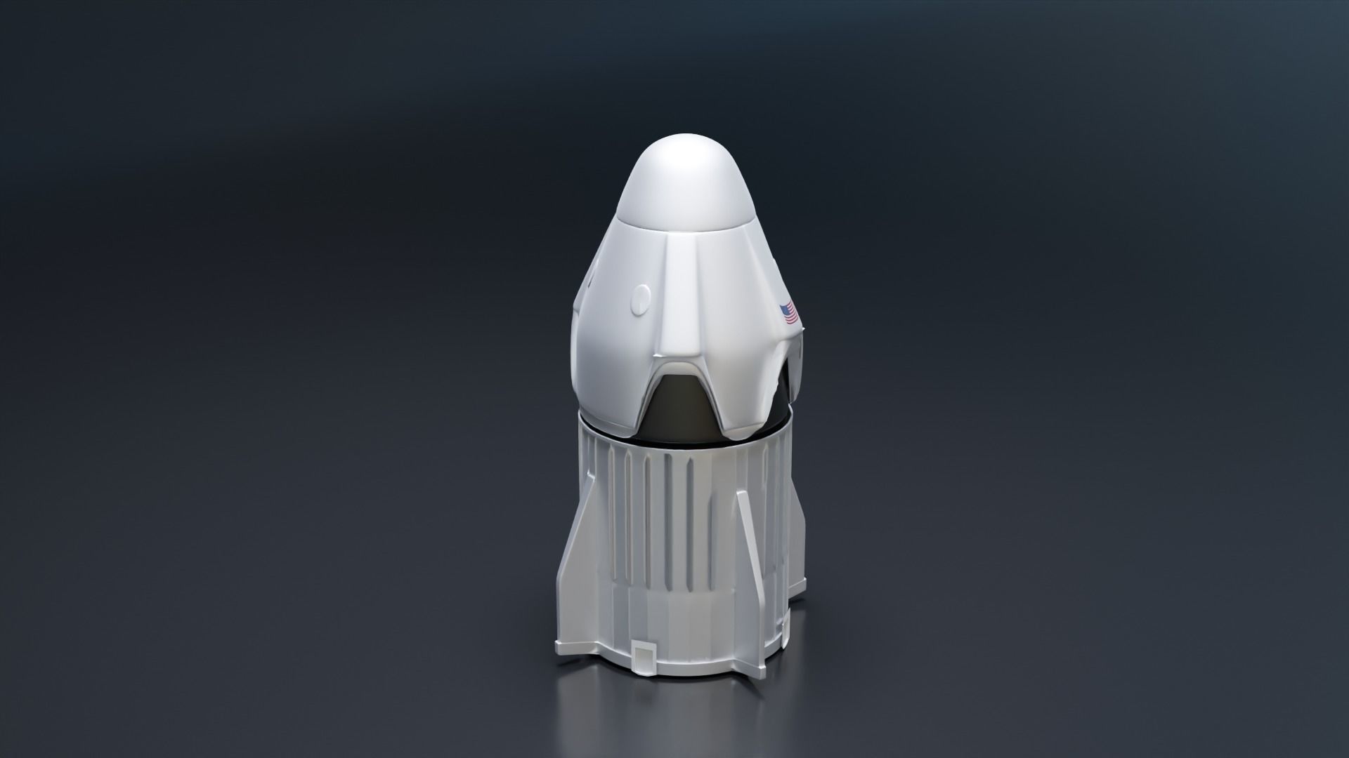 SpaceX Crew Dragon Low-poly 3D model_3