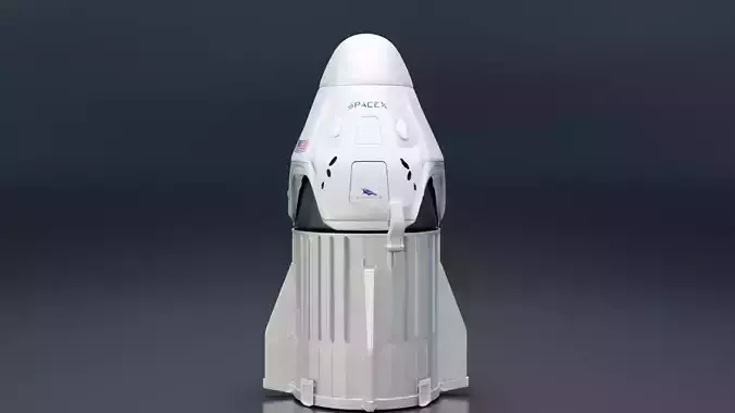 SpaceX Crew Dragon Low-poly 3D model