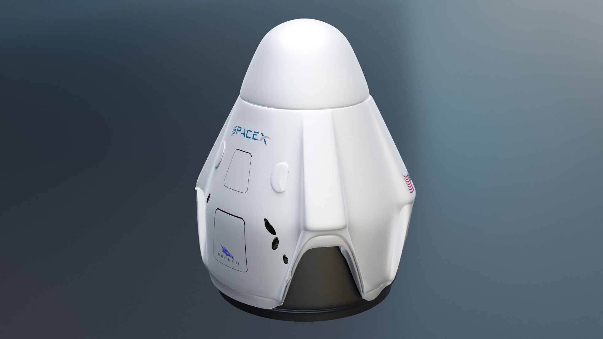 SpaceX Crew Dragon Low-poly 3D model_9
